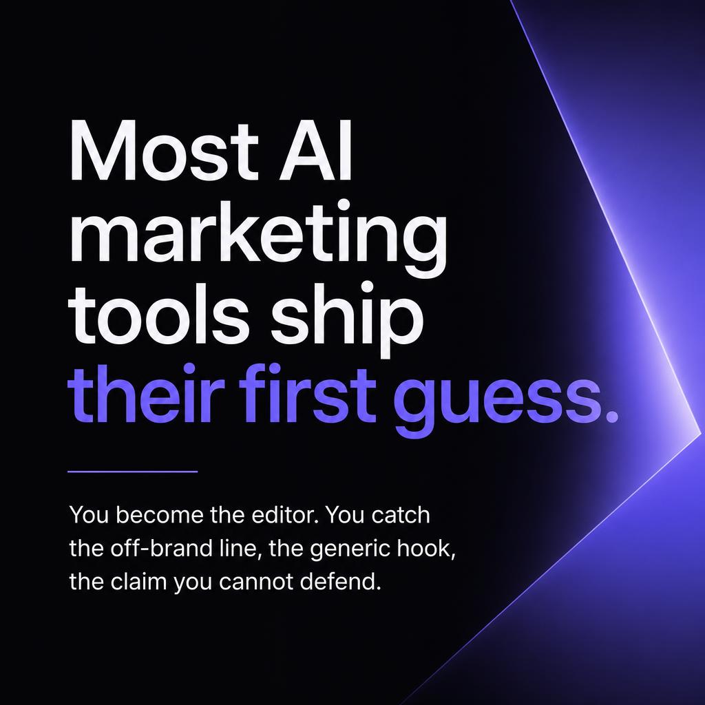 Voxaltus Instagram slide 1: Most AI marketing tools ship their first guess