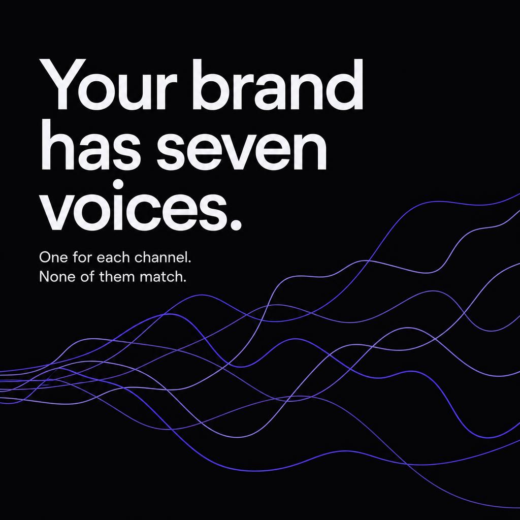 Voxaltus rendered Instagram post: Your brand has seven voices, one for each channel